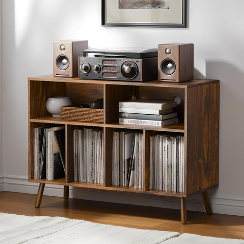 Record player stand with vinyl - with,